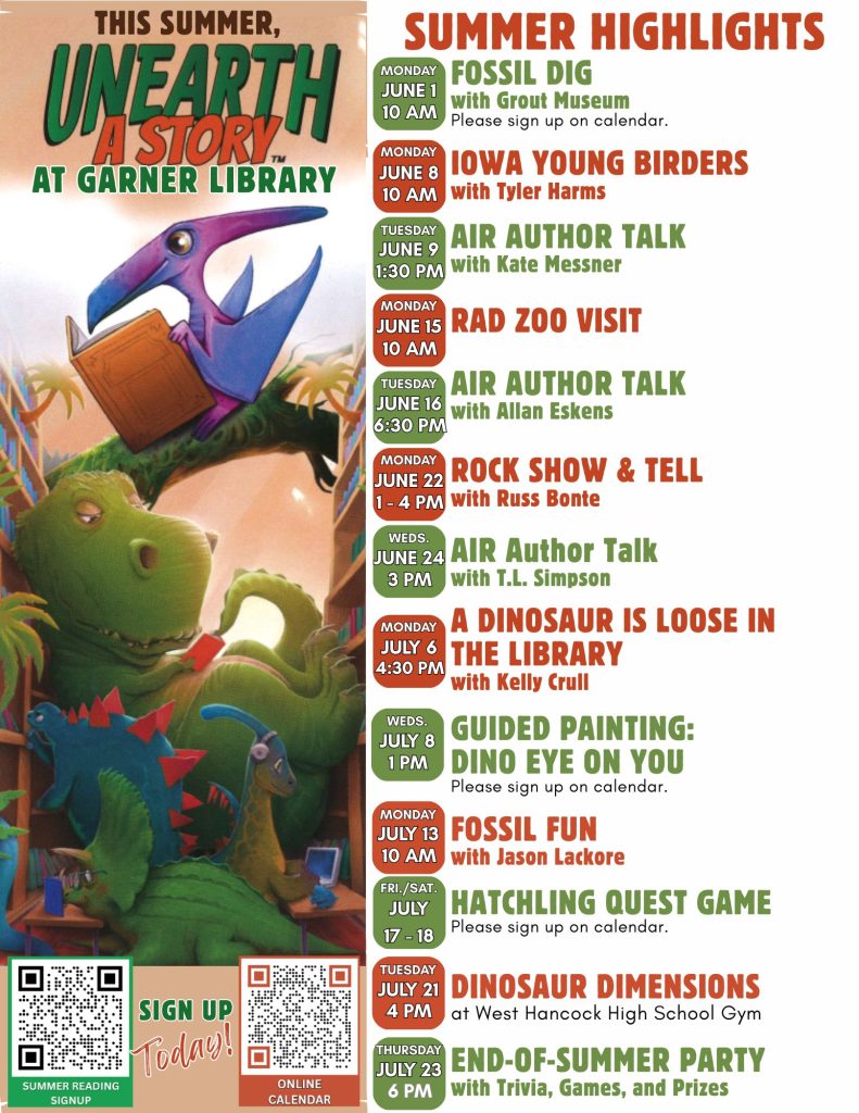 Schedule of events for summer