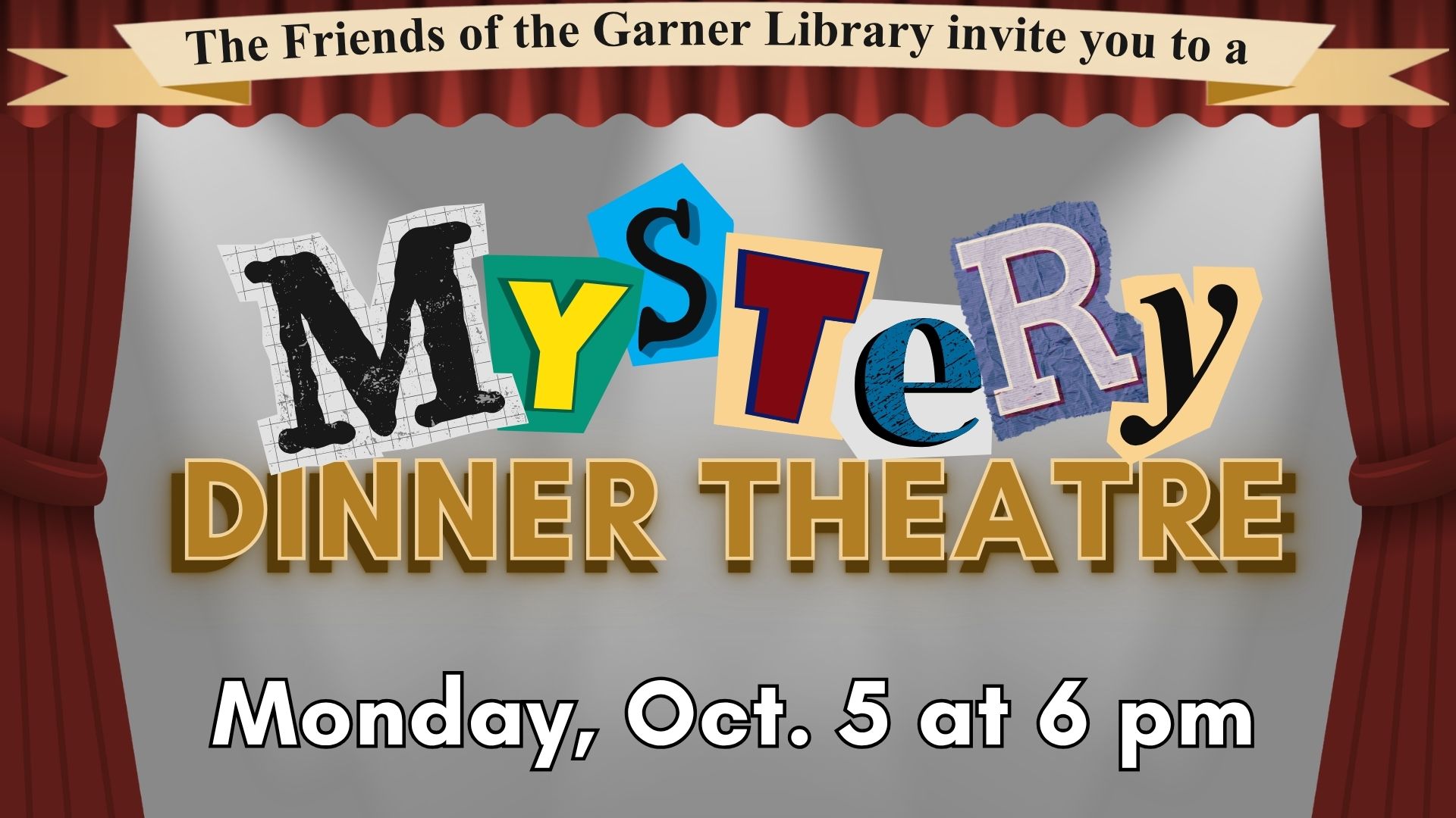 Murder Mystery Dinner Monday, Oct. 5 at 6 pm